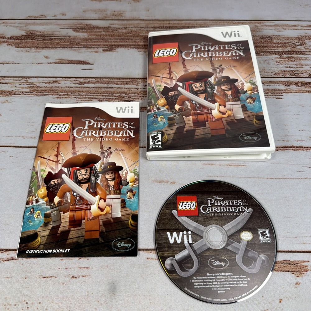 LEGO Pirates of the Caribbean Nintendo Wii Game w/ Manual Case Tested Works